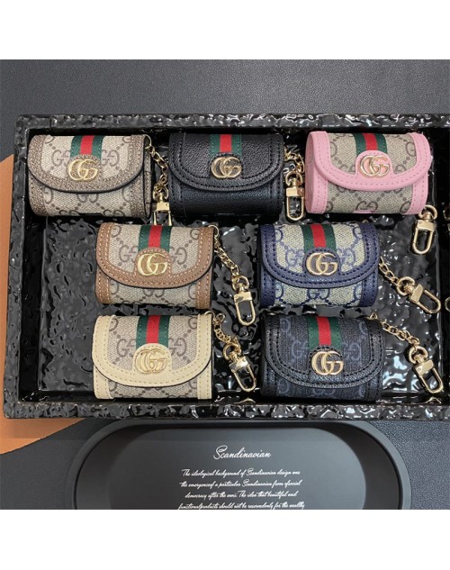 Gucci グッチ紛失防止 Airpods Max/Pro2/3ケース 第3世代 革製airpods pro2ケース ネクタイ型 軽量airpods pro2キーファインダー エアーポッズ マクス/プロ2カバー モノグラム 男女通用